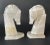 Pair of carved onyx bookends with horse motif. Some wear, bases are different shapes.