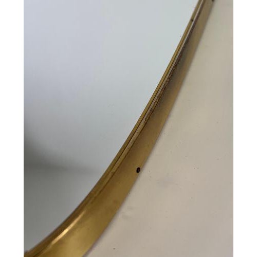 Metal Italian Brass Framed Wall Mirror, Italy, 1960s For Sale - Image 7 of 11