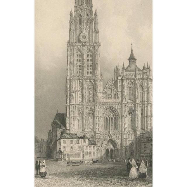 19th Century After Thomas Allom, West Front of Antwerp Cathedral, 1850, Engraving For Sale - Image 5 of 9