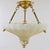 Traditional Elegant Lenox Quoizel Scalloped Shell Inspired Brass Accent Pendant Chandelier For Sale - Image 3 of 18