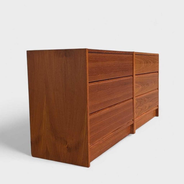 Mid-Century Modern Danish Lowboy Dresser, Two-Piece Credenza, 1960s For Sale - Image 14 of 18