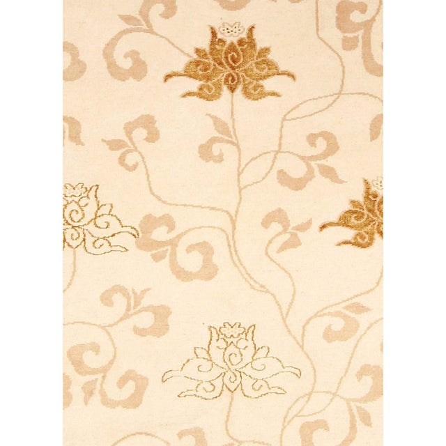 Contemporary surface subtly floral beige and brown silk rug by Doris Leslie Blau. Size: 8'0" × 10'0" (243 × 304 cm). This...