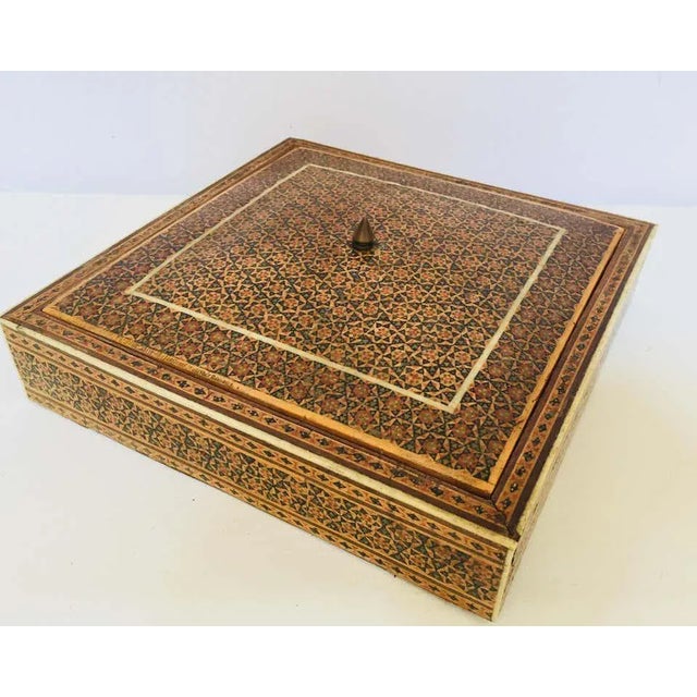 Islamic Moorish Micro Sadeli Mosaic Inlaid Jewelry Box For Sale - Image 3 of 11