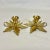 These are a pair of Vintage Christmas Poinsettia Brass Candle Holders. They feature stacking Poinsettia petals that hold...