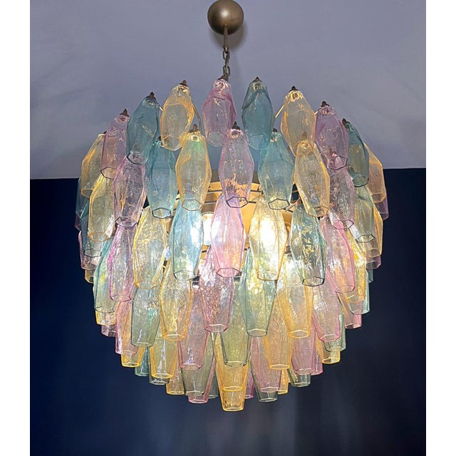 Murano Glass Candelier with 111 Multicolored Poliedri, 1990s For Sale - Image 10 of 18