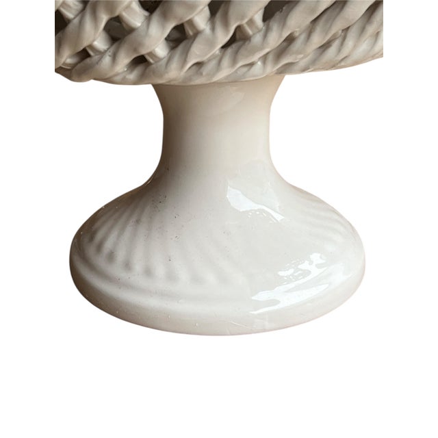 Italian Hand-Painted Majolica Lemon Compote Pedestal Bowl – Handmade Ceramic Centerpiece, Tuscany For Sale - Image 10 of 11