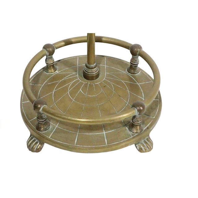 Vintage Four Piece Brass Fireplace Tool Set For Sale - Image 10 of 10