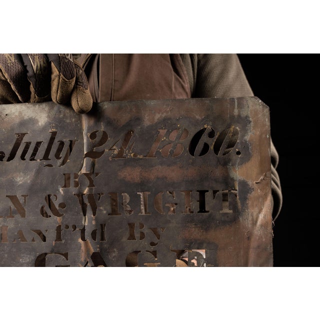 Mid 19th Century 1860s A. Gage Metal Letter Stencil Set With Wood Box For Sale - Image 5 of 6