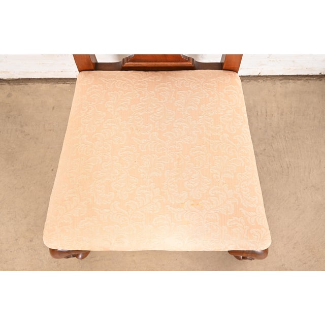 Wood Henkel Harris Style Queen Anne Solid Mahogany Side Chairs or Dining Chairs, Pair For Sale - Image 7 of 11