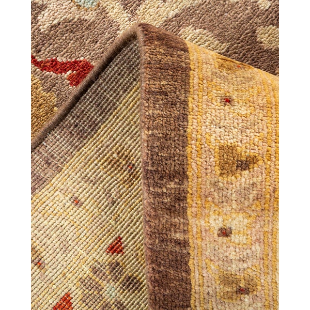 Eclectic, One-of-a-Kind Hand-Knotted Area Rug - Brown, 9' 3" x 12' 1" For Sale In New York - Image 6 of 8