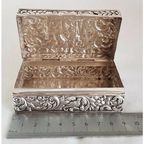 Antique Dutch Silver Repoussé Trinket or Jewellery Box Late 19th Century For Sale - Image 13 of 14
