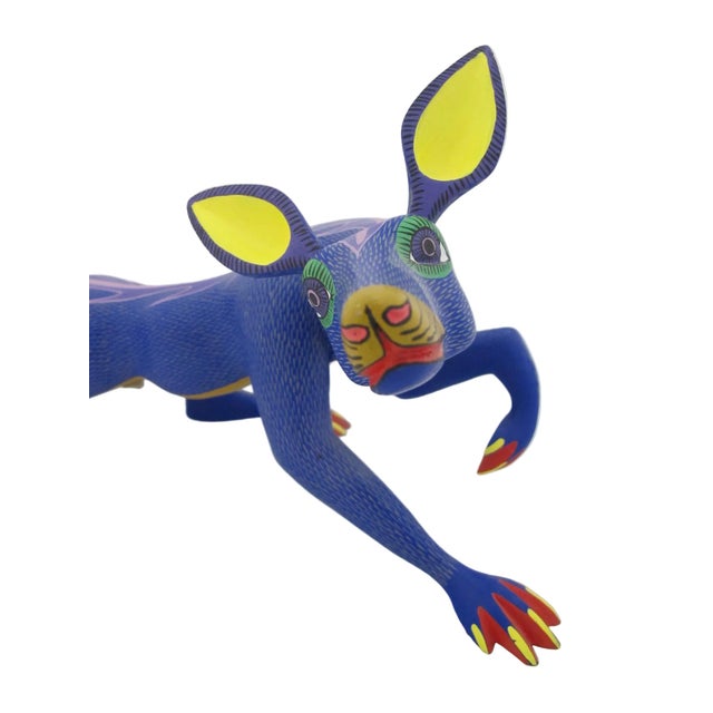Late 20th Century Large Alebrije Colorful Fox Mexican Folk Art Wood Carving Figurine Sculpture For Sale - Image 5 of 15