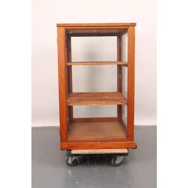 Antique Golden Oak Pie Pastry Display Cabinet For Sale - Image 10 of 16