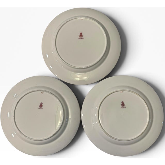 Antique Minton for Tiffany and Co. Gold-Encrusted Dinner Plates - Set of 18 For Sale - Image 12 of 17