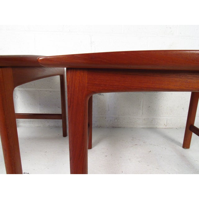 1970s Vintage Modern Sculpted Teak End Tables - a Pair For Sale - Image 5 of 11