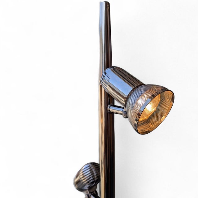 1970s Chrome Floor Lamp With Three Adjustable Spotlights, Mid-Century For Sale - Image 12 of 18