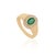 VR Jewels Vintage-Inspired Oval Emerald Diamond Halo Signet Ring Size 7 in 14k Yellow Gold For Sale - Image 4 of 17