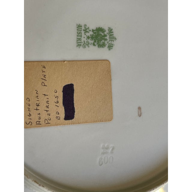 Antique Austrian Porcelain Cabinet Portrait Plate Constance of Austria For Sale In Miami - Image 6 of 7