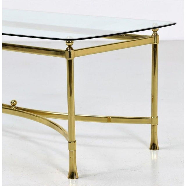 Golden Brass Coffee Table with Cut Crystal, Italy, 1950s For Sale - Image 4 of 6