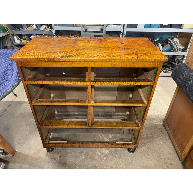 Antique Curly/Tiger Maple Chest of Drawers, Late Federal Early Empire Period For Sale - Image 15 of 16