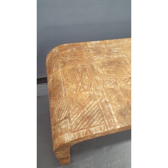 Contemporary Hand-Stenciled Bark Console Table For Sale In New York - Image 6 of 7