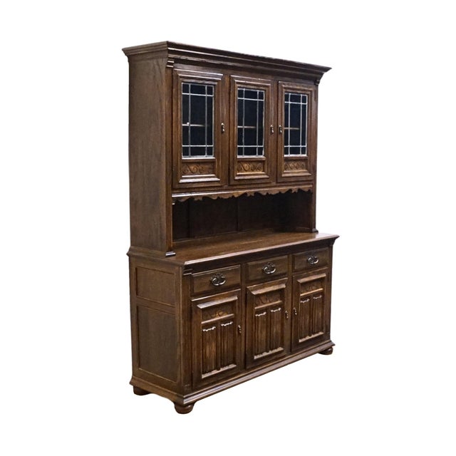 ETHAN ALLEN Royal Charter Solid Oak 55" Buffet w. China Hutch 16-6007 16-6009 76" High 55" Wide 19.25" Deep We specialize...