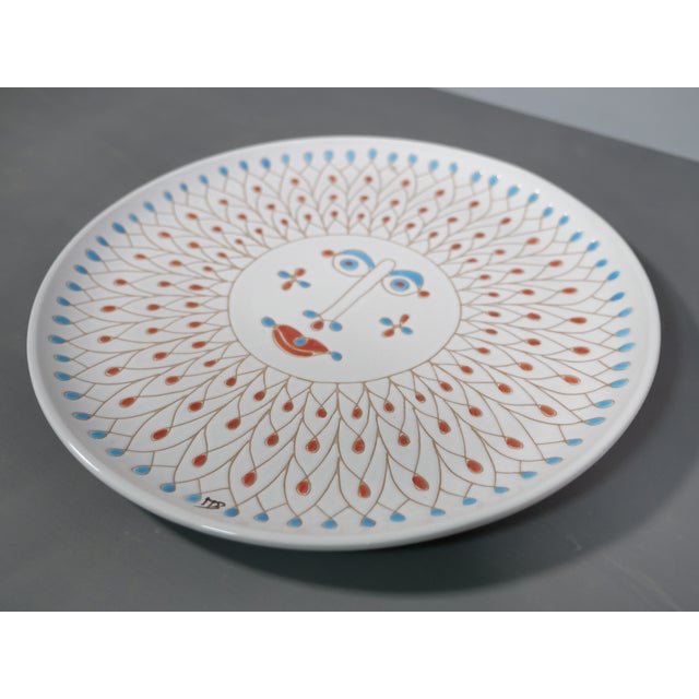 Mid-Century Modern Art Ceramic Plate by Mario De Biase for Cerasarda, 1970s For Sale - Image 3 of 11