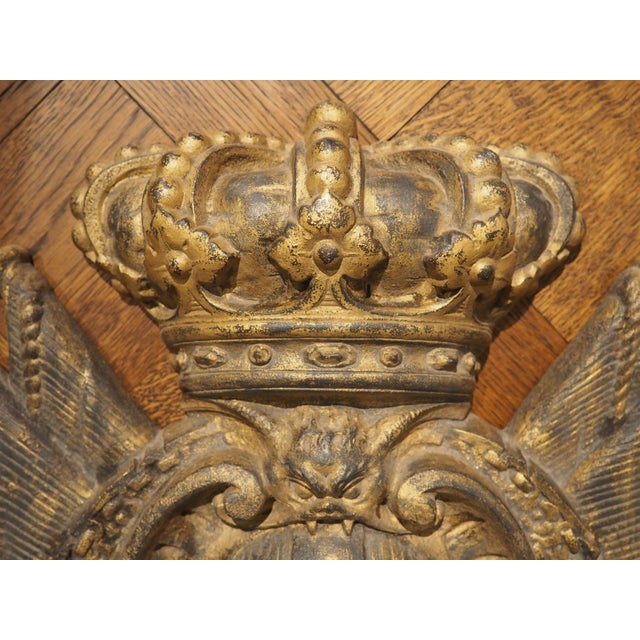 More information coming soon… Depicting the arms of The House Of Savoy, this gilded cast iron plaque dates to circa 1900....