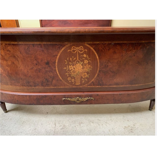 Wood Antique Art Nouveau Ornate Bed, 1910 For Sale - Image 7 of 9