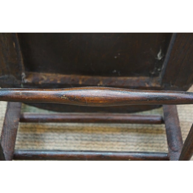 Antique Victorian Quartersawn Oak Child Doll Sized Desk Dining Chair 25" For Sale - Image 12 of 15