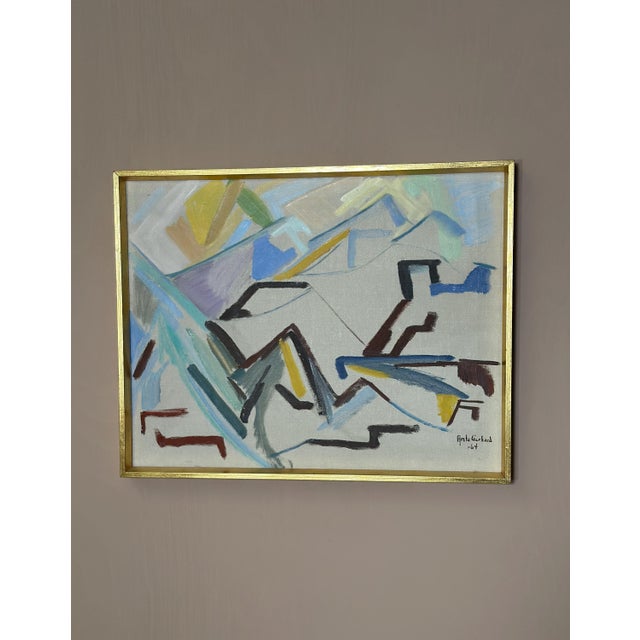 Ante Gerhard, Abstract Landscape, 1964, Oil on Canvas, Framed For Sale - Image 8 of 18