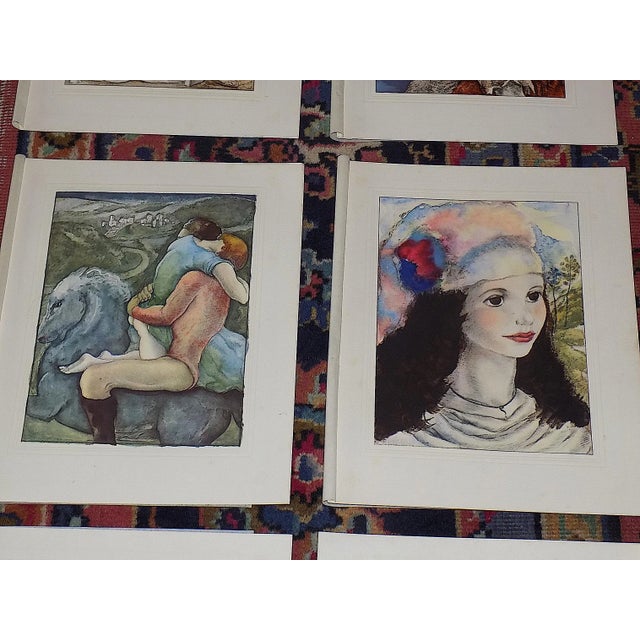 Vintage French Limited Edition Hand Colored Mariette Lydis Engravings - Set of 9 For Sale - Image 4 of 10