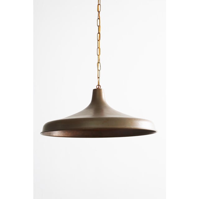 Mid-Century Modern Large Danish Brutalist Hand-Hammered Copper Pendant Lamp from ES Horn Aalestrup, 1960s For Sale - Image 3 of 8