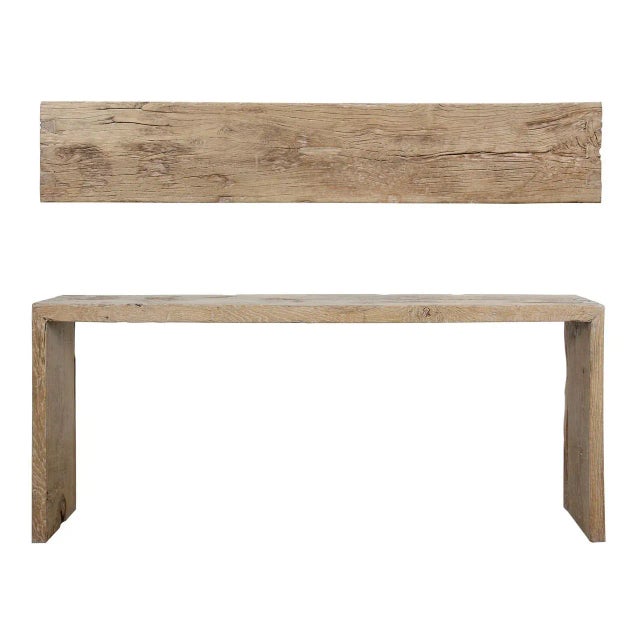 Transform your living space with the timeless elegance of this Mid-Century Vintage Weathered Natural Wood Waterfall...