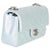 Traditional Blue Iridescent Quilted Goatskin Rectangular Mini Flap For Sale - Image 3 of 9