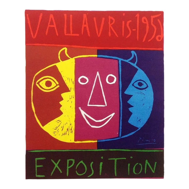 1956 Picasso Lithograph 80, Vallaris Exposition For Sale