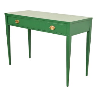 John Widdicomb Antique Federal Green Lacquered Console or Entry Table, Newly Refinished For Sale