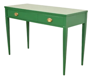 John Widdicomb Antique Federal Green Lacquered Console or Entry Table, Newly Refinished