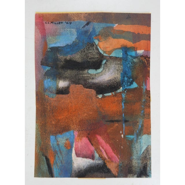 Mid-Century Modern Small 1964 Abstract Painting For Sale - Image 3 of 3