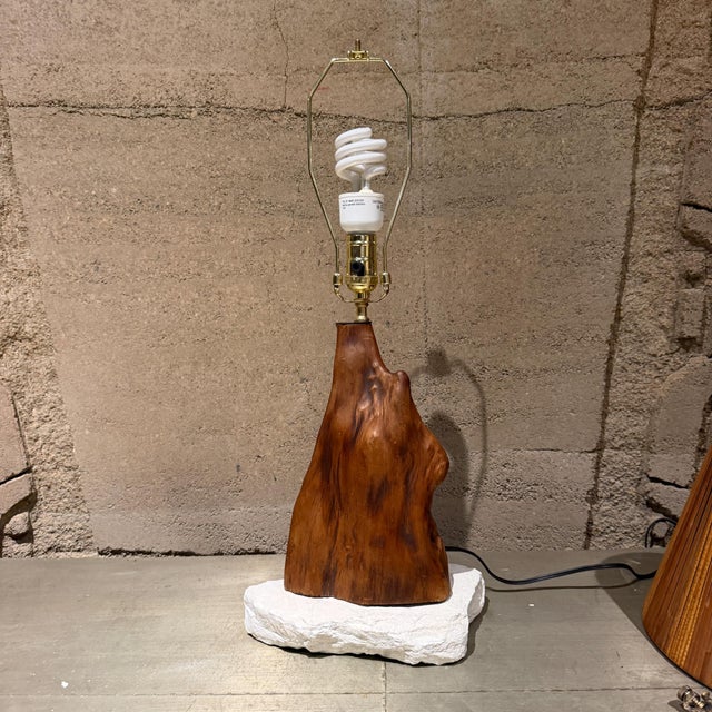 Wood Organic Modern With Wabi-Sabi Style Driftwood Table Lamp For Sale - Image 7 of 8