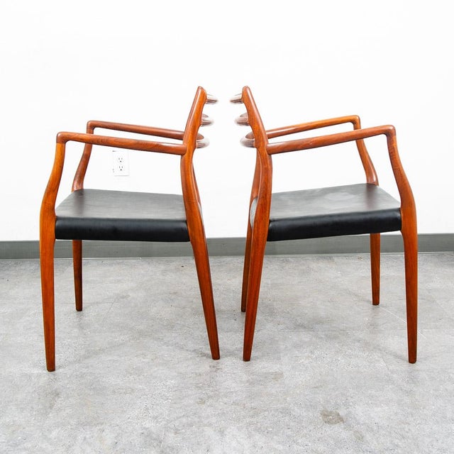 1960s Mid Century Danish Modern Dining Chairs Set 6 Niels j.l Moller #78 #62 Walnut For Sale - Image 11 of 12