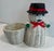 Love this vintage wicker snowman planter basket! Great for a poinsettia or Christmas cactus!