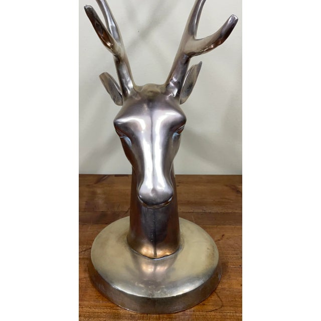 Vintage 1980s Brass Deer Head For Sale - Image 9 of 13