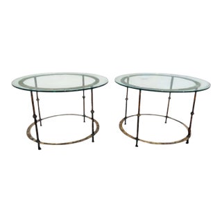 Etruscan Elegance: A Pair of Imported (Spain)Diego Giacometti Style Side Tables For Sale