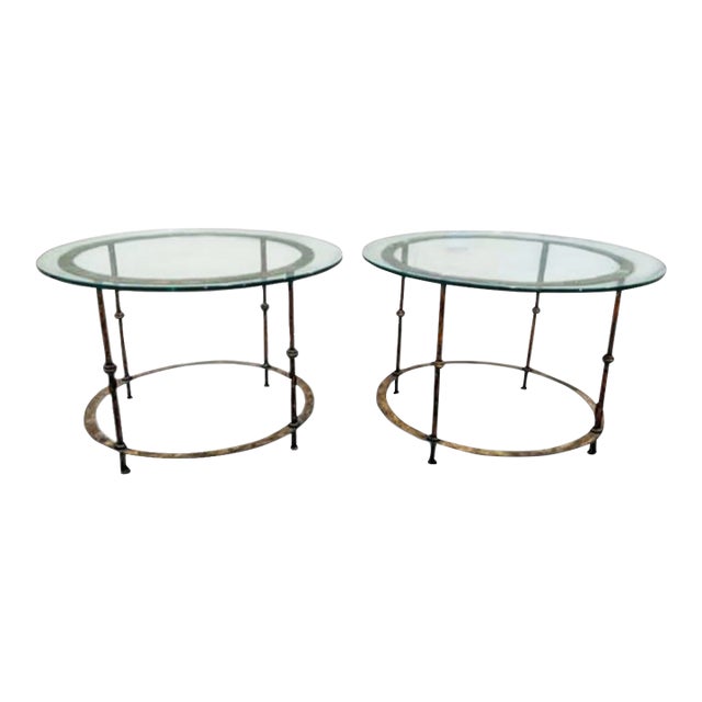 Etruscan Elegance: A Pair of Imported (Spain)Diego Giacometti Style Side Tables For Sale