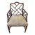 Vintage Chinese Chippendale Hollywood Regency Faux Bamboo Cane Arm Chair For Sale