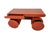 Sculptural Postmodern Burnt Orange Desk With Cylindrical Pedestals, 1980s For Sale - Image 4 of 12