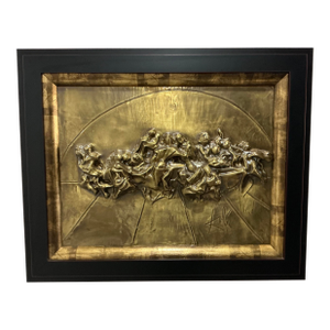 1970s Salvador Dali the Last Supper Bronze Artwork in Relief
