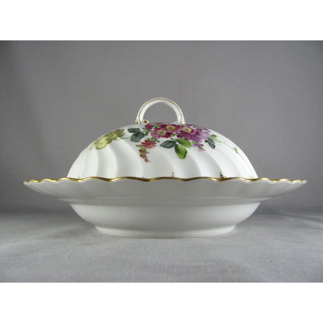 Mid 20th Century Dresden Flowers 284-2 Covered Muffin Dish For Sale - Image 5 of 13