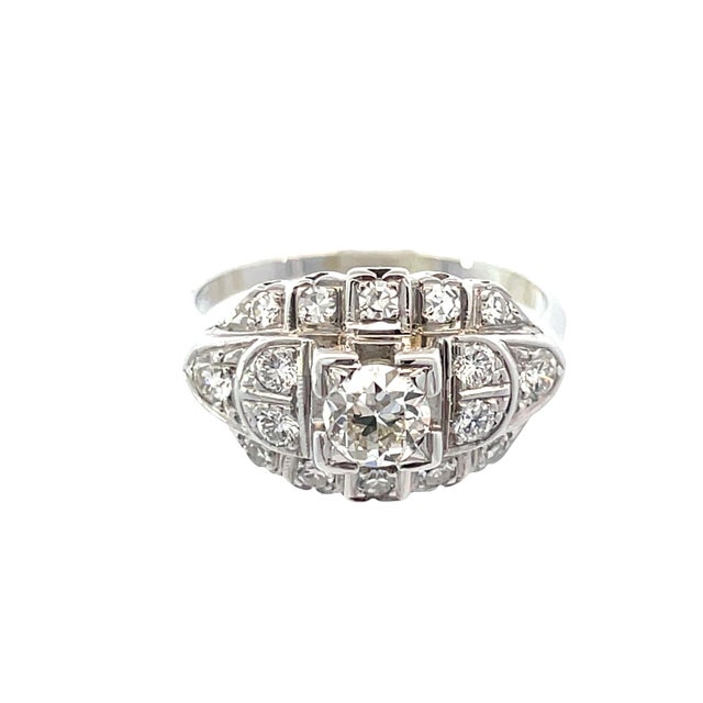 14k Gold 0.61 Carat Total Weight Diamond Ring, Size 8 For Sale - Image 9 of 12